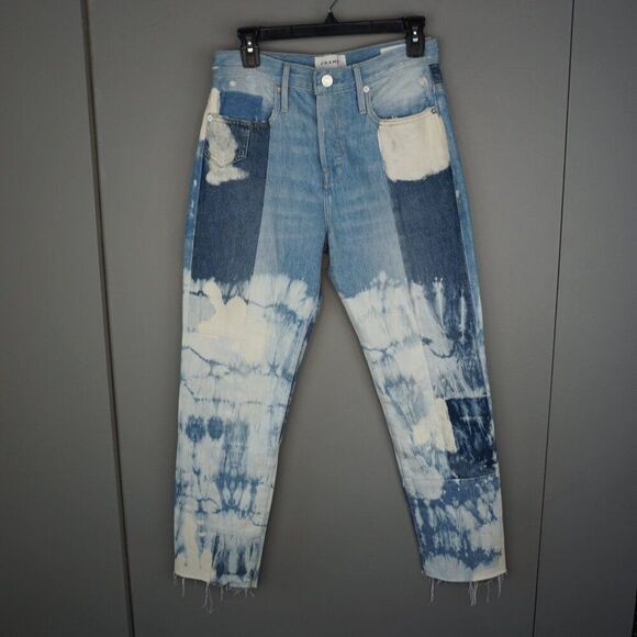New Frame Le Original Bleached High Waist Straight Leg Jeans in Fresco size 26 - Picture 2 of 15